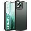 FLLAO Opaca Cover Compatibile con OPPO Reno 14 FS 5G / OPPO Reno 14 F 5G con 2 Vetro Temperato, [Della Fotocamera Protezione] Anticaduta Anti-Graffio Anti-Impronte Hard PC Glassata Custodia Nero