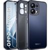FLLAO Opaca Cover Compatibile con OPPO A6 Pro 5G/4G con 2 Vetro Temperato, [Della Fotocamera Protezione] Anticaduta Anti-Graffio Anti-Impronte Hard PC Glassata Custodia Nero
