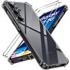 iVoler Cover per Samsung Galaxy A55 5G con 2 Pezzi Vetro Temperato (Non per Samsung A53 / A54 / A56), Custodia Trasparente per Assorbimento degli Urti con Paraurti in TPU Morbido Sottile Case (Nero)