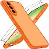 iVoler Cover Opaca per Samsung Galaxy A56 5G con 2 Pezzi Vetro Temperato, [Antiurto di Grado Militare] Anti-Graffio Custodia con Assorbimento degli Urti, Anti-Impronte Sottile Bumper Case, Arancione