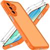 iVoler Cover Opaca per Samsung Galaxy A16 4G / 5G con 2 Pezzi Vetro Temperato, [Antiurto di Grado Militare] Anti-Graffio Custodia con Assorbimento degli Urti, Anti-Impronte Bumper Case, Arancione