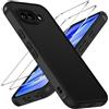 iVoler Cover Opaca per Google Pixel 9A con 2 Pezzi Vetro Temperato, [Antiurto di Grado Militare] Custodia Traslucida Posteriore Anti-Impronte Anti-Graffio Rigida Sottile Case, Nero