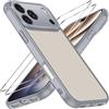iVoler Cover Opaca per iPhone 18 Pro/iPhone 17 Pro con 2 Pezzi Vetro Temperato, Antiurto di Grado Militare Anti-Graffio Custodia con Assorbimento degli Urti Anti-Impronte Sottile Bumper Case, Grigio