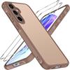 iVoler Cover Opaca per Samsung Galaxy A55 5G con 2 Pezzi Vetro Temperato, [Antiurto di Grado Militare] Anti-Graffio Custodia con Assorbimento degli Urti, Anti-Impronte Sottile Bumper Case, Marrone