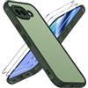 iVoler Cover Opaca per Google Pixel 10A con 2 Pezzi Vetro Temperato, [Antiurto di Grado Militare] Anti-Graffio Custodia con Assorbimento degli Urti, Anti-Impronte Sottile Bumper Case, Verde