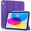MoKo Cover per iPad (A16) 11a/10a Gen. (2025/2022), Viola Profondo | Cover Protettiva Sottile a Tre Pieghe Supporto, Caso Smart Folio con Retro TPU Morbido Touch ID Sveglia/Sonno