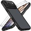 iVoler Cover Opaca per iPhone 18 Pro/iPhone 17 Pro con 2 Pezzi Vetro Temperato, Antiurto di Grado Militare Anti-Graffio Custodia con Assorbimento degli Urti, Anti-Impronte Sottile Bumper Case, Nero