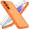 iVoler Cover Opaca per Samsung Galaxy A55 5G con 2 Pezzi Vetro Temperato, [Antiurto di Grado Militare] Anti-Graffio Custodia con Assorbimento degli Urti, Anti-Impronte Sottile Bumper Case, Arancione