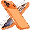 iVoler Cover Opaca per iPhone 18 Pro Max/iPhone 17 Pro Max con 2 Pezzi Vetro Temperato, Antiurto di Grado Militare Anti-Graffio Custodia con Assorbimento degli Urti Anti-Impronte Case, Arancione