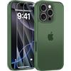 FLLAO Opaca Cover Compatibile con iPhone 16 Pro con 2 Vetro Temperato, [Della Fotocamera Protezione] Anticaduta Antiurto Anti-Graffio Anti-Impronte Hard PC Glassata Traslucida Custodia Giallo