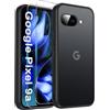 FLLAO Opaca Cover Compatibile con Google Pixel 9A 5G con 2 Vetro Temperato, [Della Fotocamera Protezione] Anticaduta Antiurto Anti-Graffio Anti-Impronte Hard PC Glassata Custodia Nero