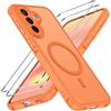 iVoler Cover Magnetica per Samsung Galaxy A57 5G con 2 Pezzi Pellicola Vetro Temperato, [Antiurto di Grado Militare] Custodia Traslucida Opaca Sottile Anti-Impronte MagSafe Case, Opaca Arancione