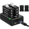 Homesuit Insta 360 Ace/Pro Batteria Sostitutiva da 2 Pacchi da 1800mAh e Caricatore USB Compatibile con la Fotocamera Insta 360 Ace/Pro Include Custodia per Batteria con Scheda di Memoria SD