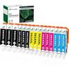 Greenjob 580XXL 581XXL Cartucce d'inchiostro Sostituzione per Canon 580 581 PGI-580XXL CLI-581XXL compatibili per Pixma TS6150 TR7550 TR8550 TS6151 TS8150 (PGBK Nero Ciano Magenta Giallo, 15-Pack)