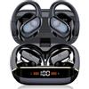 Qecnato Cuffie Bluetooth Senza Fili, Auricolari Bluetooth 5.4 con Stereo HiFi, 75 Ore, Auricolari con 4 ENC Mic, Display LED, IP7 impermeabili Cuffiette Wireless per Jogging, Lavoro, Nero