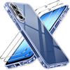 iVoler Cover Trasparente Anti Ingiallimento per Samsung Galaxy A18 / A17 4G / 5G con 2 Pezzi Pellicola Vetro Temperato, [Antiurto di Grado Militare] HD Chiaro Custodia Sottile Anti-Graffio Bumper Case