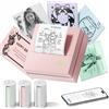 TYPONOS PM290 Stampante Termica Bluetooth, Mini 3 Rotoli Di Carta, Rosa | Stampante per adesivi, app AI intelligente, ideale per appunti di studio, diari, regali fai da te, scuola, ufficio e casa
