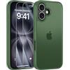 FLLAO Opaca Cover Compatibile con iPhone 16 con 2 Vetro Temperato, [Della Fotocamera Protezione] Anticaduta Antiurto Anti-Graffio Anti-Impronte Hard PC Glassata Traslucida Custodia Giallo