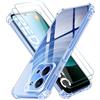 iVoler 3 in 1 Cover per Xiaomi Redmi 15C 4G / 5G / Xiaomi Poco C85 con 2 Pezzi Pellicola Vetro Temperato, Custodia Antiurto Anti-Graffio Trasparente, Sottile Morbida in Silicone TPU Protettiva Case