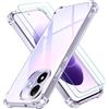 iVoler 3 in 1 Cover per Xiaomi Redmi Note 17 4G / 5G con 2 Pezzi Pellicola Vetro Temperato, Custodia Antiurto Anti-Graffio Trasparente, Sottile Morbida in Silicone TPU Protettiva Case