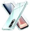 iVoler 3 in 1 Cover per Xiaomi Poco M7 4G con 2 Pezzi Pellicola Vetro Temperato, Custodia Antiurto Anti-Graffio Trasparente, Sottile Morbida in Silicone TPU Protettiva Case