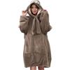 Viviland Coperta con cappuccio di grandi dimensioni, super morbida, calda e comoda con grande tasca anteriore per uomo e donna, ideale come regalo, marrone, Oversized