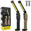 Starvortex 2 Pezzi Torcia Magnetica Ricaricabile, Lampada da Lavoro LED, Nero&Marrone | 7 Modalità Lampada | Torcia Portatile con Gancio | Ricaricabile USB | per Uso Domestico, Riparazione Auto e Emergenza