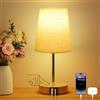 Suright Lampada da Comodino con Controllo Touch e 3 Livelli di Luminosità | Abat Jour da Comodino con Porte di Ricarica USB A+C, Lampada da Tavolo per Camera da Letto Soggiorno (Lampadina Inclusa)