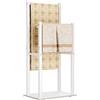 Yawinhe 80cm Portasciugamani da Terra,Porta Asciugamani Bagno,Bianco | Piantana Autoportante con 2 Bracci;Appendiabiti Autoportante in Acciaio Inox con Base Lastra Roccia