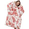 Viviland Felpa con cappuccio oversize super morbida, calda e confortevole, maglione gigante, regalo per donne, uomini, adolescenti, stampa mucca rosa