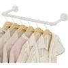 YheenLf 64cm Asta Appendiabiti per Armadio, Bianco Attaccapanni, 1-Pack | Barra Appendiabiti da Parete,Porta Abiti da Camera Resistente,Attaccapanni da Muro in Tubo,Adatto per Spazi Stretti