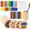 ACOMTUO Giochi in Legno Bambini 3 in 1 Giocattoli Sensoriali Legno, con Forme e Colori, Gioco da Viaggio Bambini 1 2 3 Anni Legno per Regalo Compleanno Giocattolo per Asilo Nido