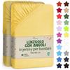 NatureMark Lenzuolo con Angoli per Bambini 70x140 cm - Jersey Morbido, 100% Cotone, Set da 2 per Culla e Lettino, Giallo