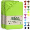 NatureMark Lenzuolo con Angoli per Bambini 70x140 cm - Jersey Morbido, 100% Cotone, Set da 2 per Culla e Lettino, Verde Mela