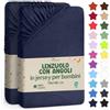 NatureMark Lenzuolo con Angoli per Bambini 70x140 cm - Jersey Morbido, 100% Cotone, Set da 2 per Culla e Lettino, Blu Marina