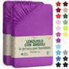 NatureMark Lenzuolo con Angoli per Bambini 70x140 cm - Jersey Morbido, 100% Cotone, Set da 2 per Culla e Lettino, Lilla