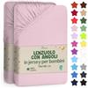 NatureMark Lenzuolo con Angoli per Bambini 70x140 cm - Jersey Morbido, 100% Cotone, Set da 2 per Culla e Lettino, Rosa