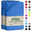NatureMark Lenzuolo con Angoli per Bambini 70x140 cm - Jersey Morbido, 100% Cotone, Set da 2 per Culla e Lettino, Blu Reale