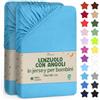 NatureMark Lenzuolo con Angoli per Bambini 70x140 cm - Jersey Morbido, 100% Cotone, Set da 2 per Culla e Lettino, Turchese