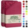 NatureMark Lenzuolo con Angoli per Bambini 70x140 cm - Jersey Morbido, 100% Cotone, Set da 2 per Culla e Lettino, Rosso Bordeaux