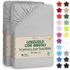 NatureMark Lenzuolo con Angoli per Bambini 70x140 cm - Jersey Morbido, 100% Cotone, Set da 2 per Culla e Lettino, Grigio Argento