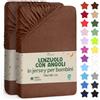 NatureMark Lenzuolo con Angoli per Bambini 70x140 cm - Jersey Morbido, 100% Cotone, Set da 2 per Culla e Lettino, Marrone Cioccolato