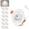 Jaenmsa Faretti LED Soffitto Incasso Cartongesso, Faretti da Incasso 7W Foro Φ 68-80mm 650 Lumen 6000K Luce Fredda, IP44, 30-60° Angolo Regolabile, per Interni e Commerciale, Set di 12