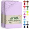 NatureMark Lenzuolo con Angoli per Bambini 70x140 cm - Jersey Morbido, 100% Cotone, Set da 2 per Culla e Lettino, Lilla/Lavanda