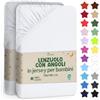 NatureMark Lenzuolo con Angoli per Bambini 70x140 cm - Jersey Morbido, 100% Cotone, Set da 2 per Culla e Lettino, Bianco