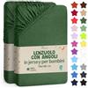 NatureMark Lenzuolo con Angoli per Bambini 70x140 cm - Jersey Morbido, 100% Cotone, Set da 2 per Culla e Lettino, Verde Scuro