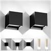 YrgePowk 2 Pezzi Applique da Parete Interno con 9W 6000K Bianco Freddo G9 Sorgente Luminosa Sostituibile，Moderna Applique da Esterno IP65 Impermeabile Angolo del Fascio Regolabile（Nero）