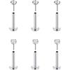 FECTAS 6pcs Senza Filo Push-in Cartilagine Tragus Helix Piercing Gioielli Flat Back Orecchini in Acciaio Inox 16G 6mm 8mm 10mm Lip Bars Labret Stud Lip Ear Medusa Piercing 2mm 3mm 4mm CZ