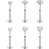 FECTAS 6pcs Senza Filo Push-in Cartilagine Tragus Helix Piercing Gioielli Flat Back Orecchini in Acciaio Inox 16G 6mm 8mm 10mm Lip Bars Labret Stud Lip Ear Medusa Piercing 2mm 3mm 4mm CZ