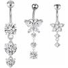 Aucuu Piercing Ombelico 14G in Acciaio Chirurgico, 1.6mm Sterile Banana Sopracciglia Curved Barbell Cristallo Palla, Gioielli Pancia Donne-12mm